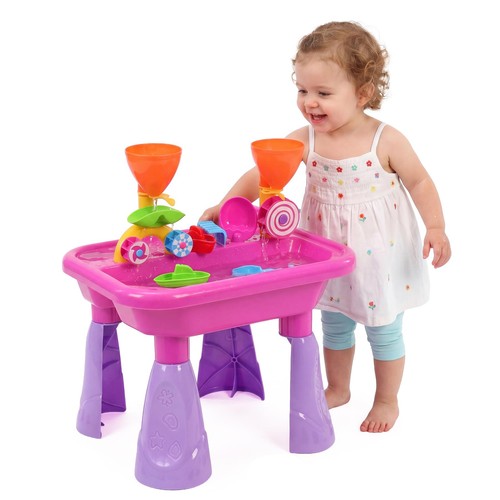 Pink sand and water table - and,