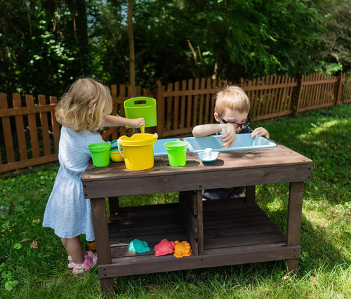 Wooden sand and water - and, table